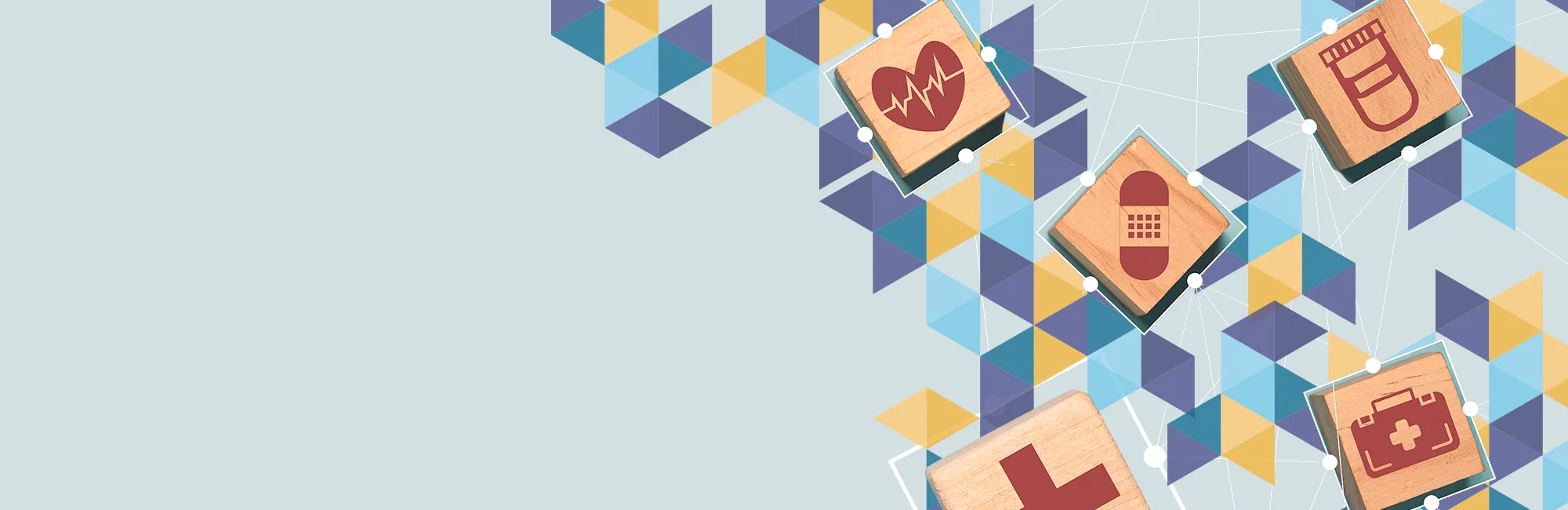 blocks with icons representing multiple medical fields