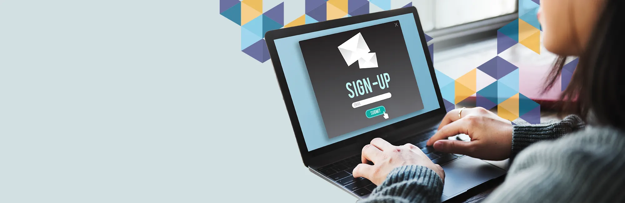 woman using computer