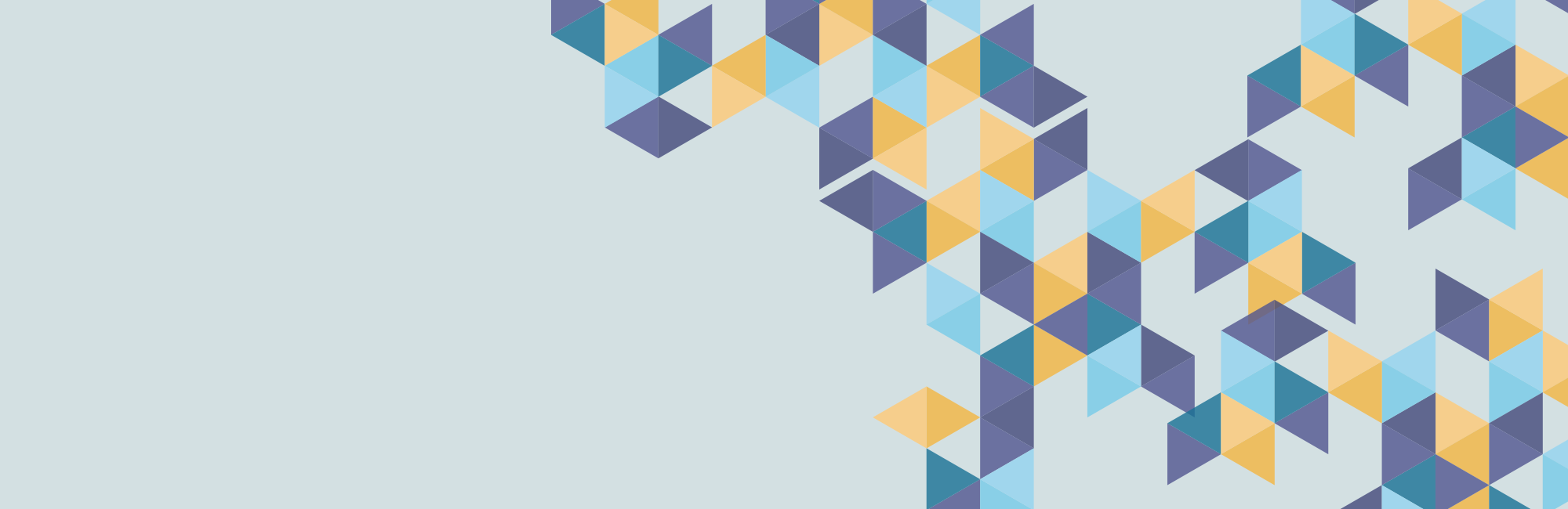 Geometric pattern background of yellow, purple and blue triangles